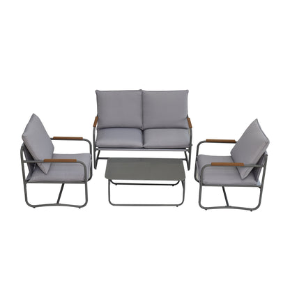 Julio 4 Pc Outdoor Patio Seating Set - Gray