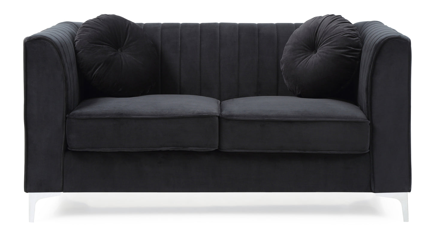 Enzo II Sloped Arm Loveseat - Black