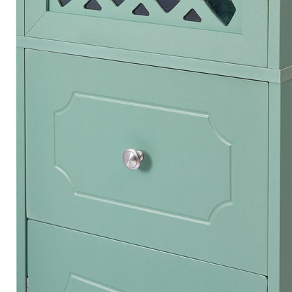 Statured Bathroom Cabinet with Drawer and Doors - Green