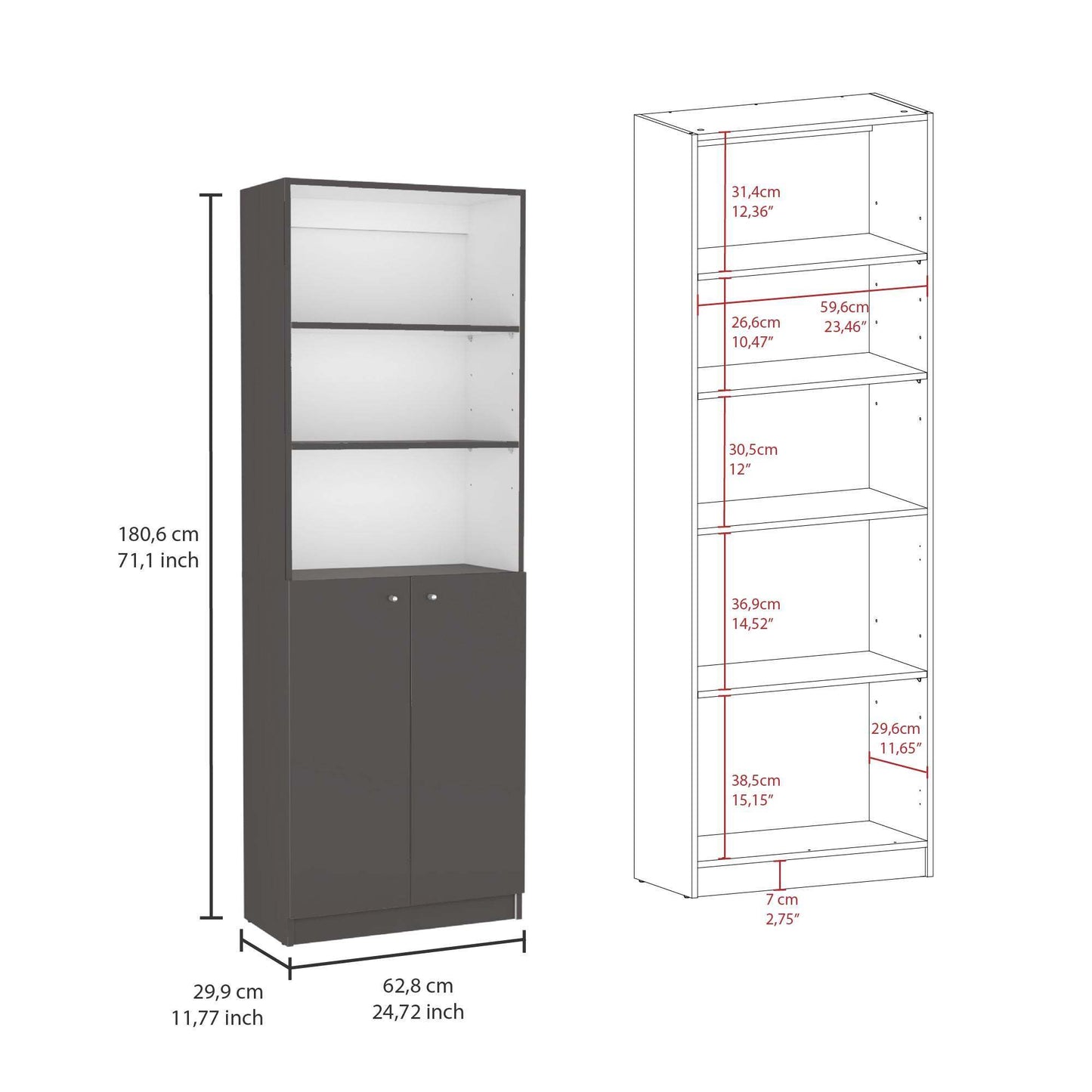 Arica Storage Cabinet - Gray