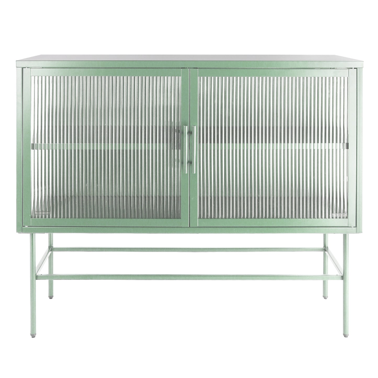 Pratt II Double Door Tempered Glass Sideboard - Mint Green