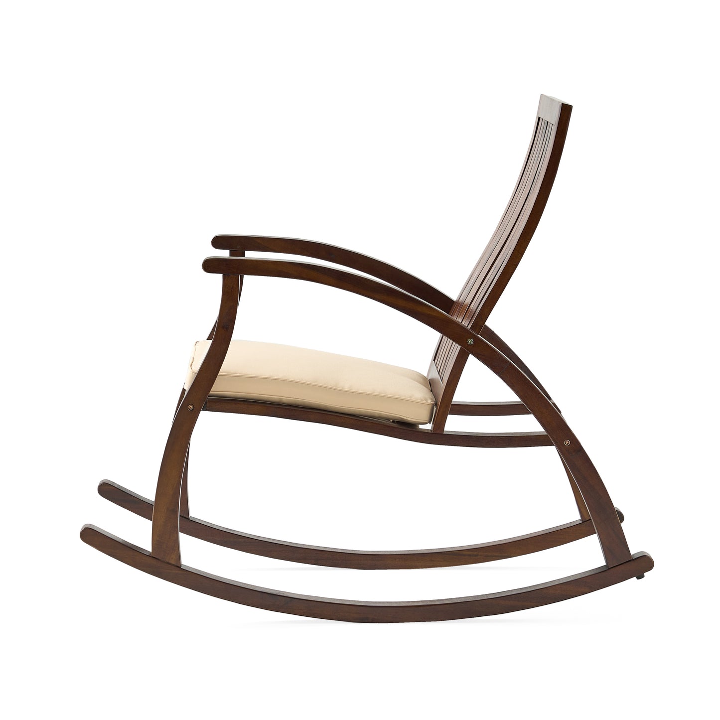 Nelson Acacia Wood Rocking Chair with Cushion - Brown