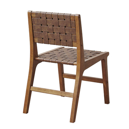 Stevenson Faux Leather Woven Dining Chairs (Set of 2)