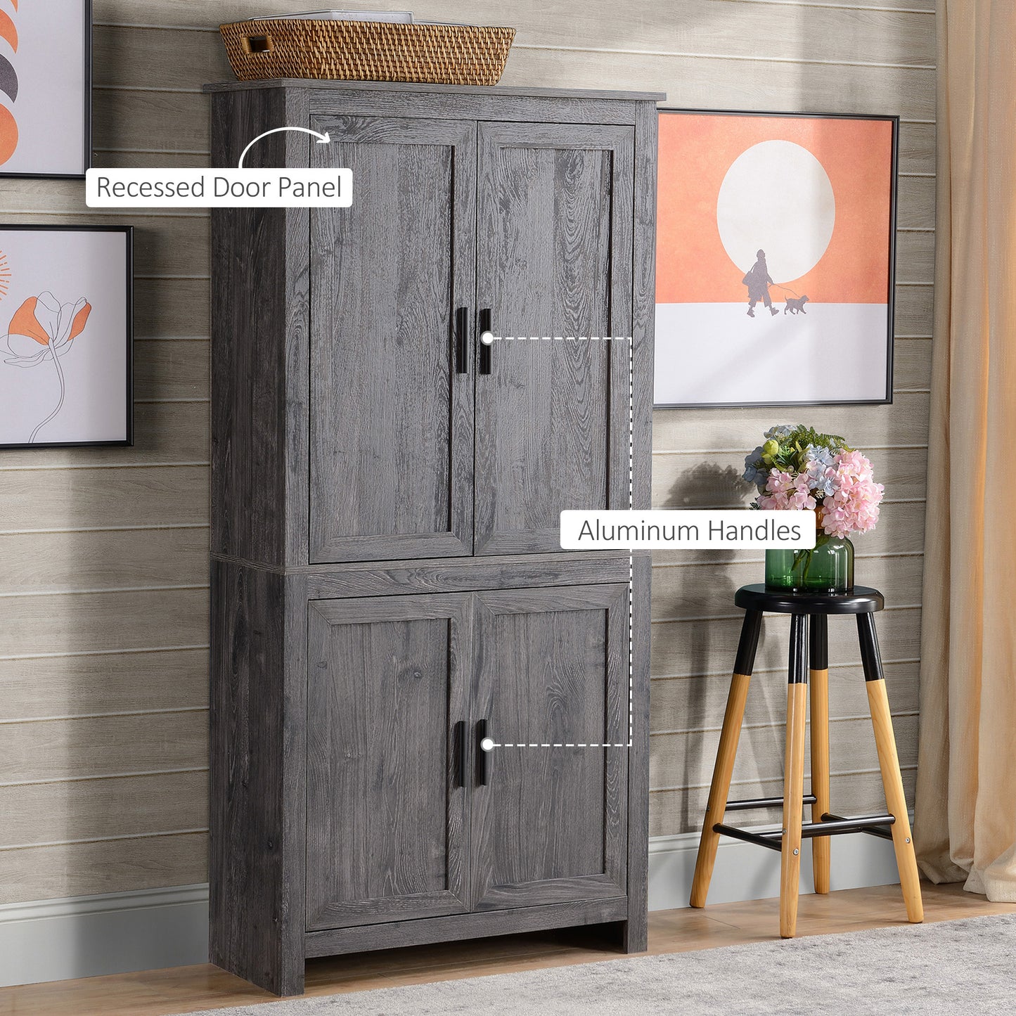 Tamo Freestanding Storage Cabinet - Gray