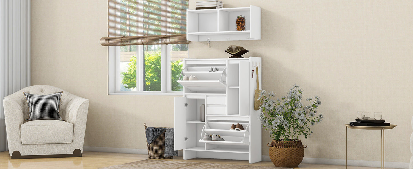 Haru Multi-Functional Shoe Cabinet - White