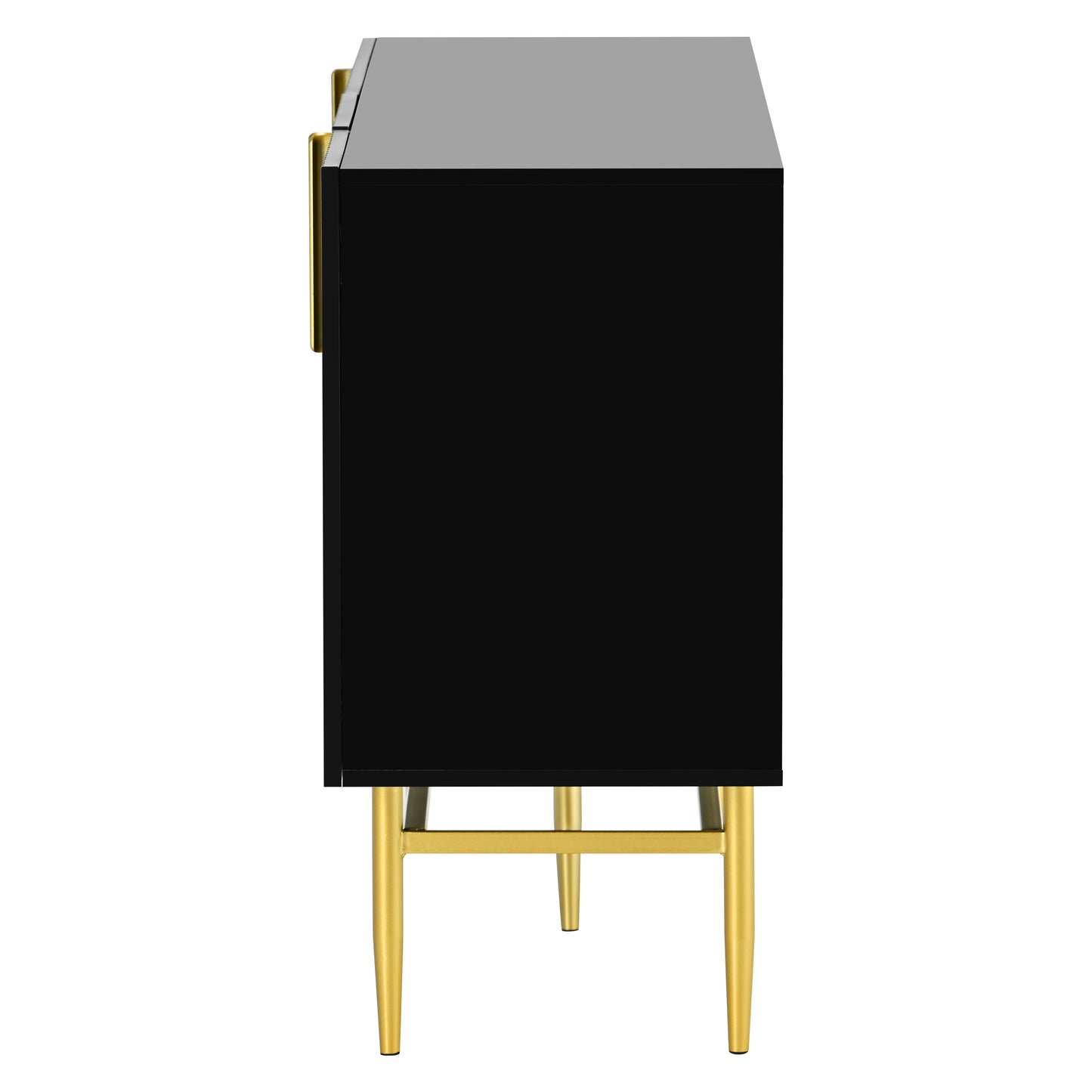 Sylvia Gold Metal Handle Sideboard Buffet - Black