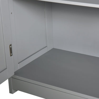 kleankin Bathroom Floor Cabinet - Gray