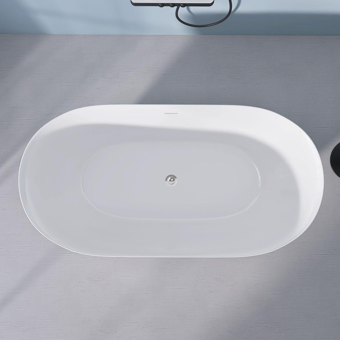 Onpa 55" Oval Shape  Acrylic Freestanding  Soaking Bathtub - Gloss WhiteOnpa