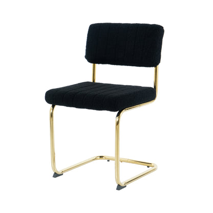 Ezell Dining Chairs with Gold Metal Leg (Set of 4) - Black