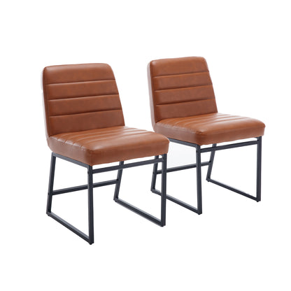 Bibi Dining Chairs with Metal Legs (Set of 2) - Brown