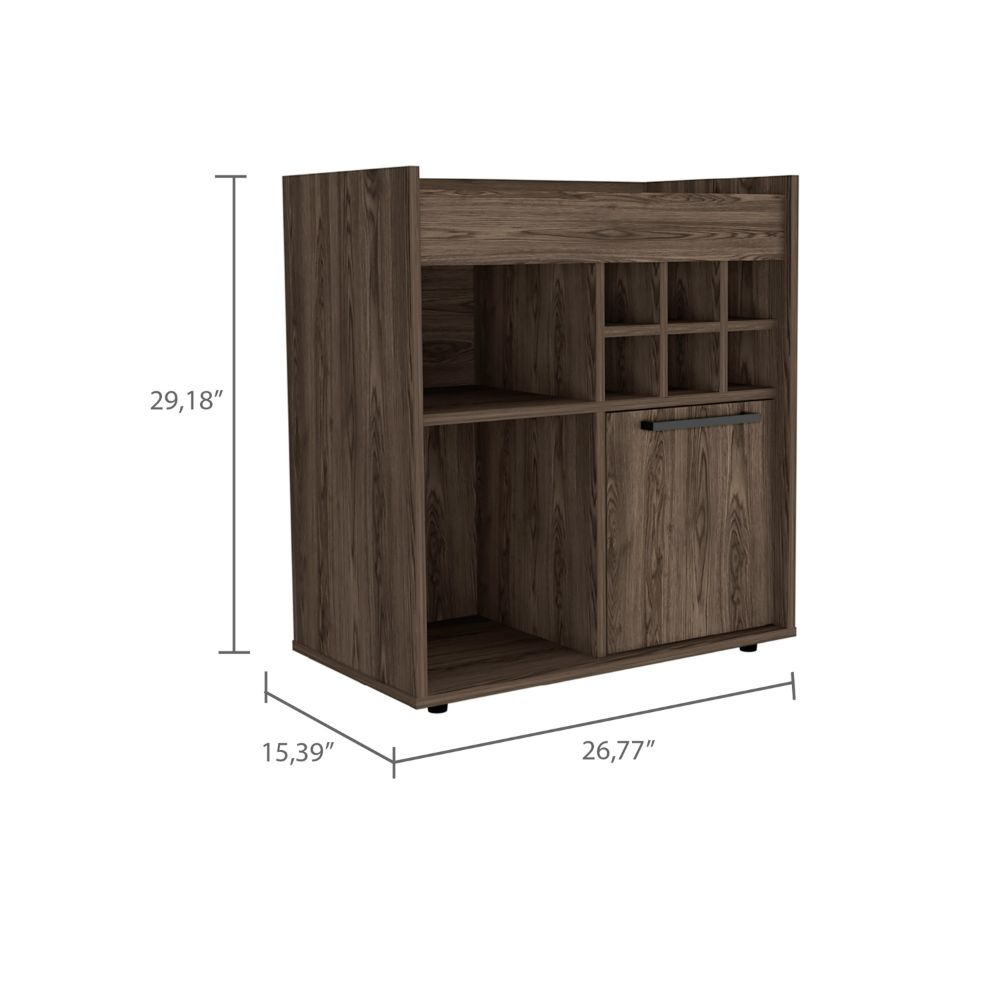 Fraser Bar Cabinet With Racks - Dark Walnut