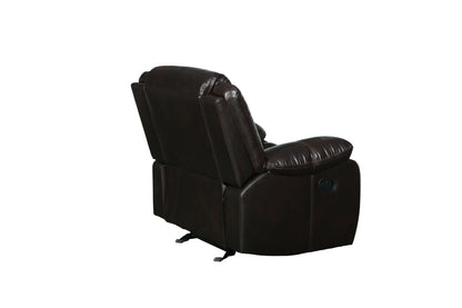 Barton Leather-Air Reclining Chair - Brown