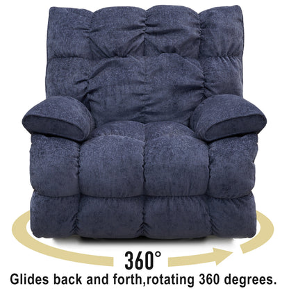 Cloud Swivel Rocker Recliner Chair - Dark Blue