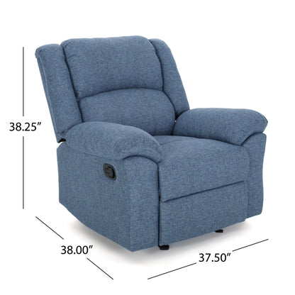 Cole Manual Recliner Chair - Navy Blue