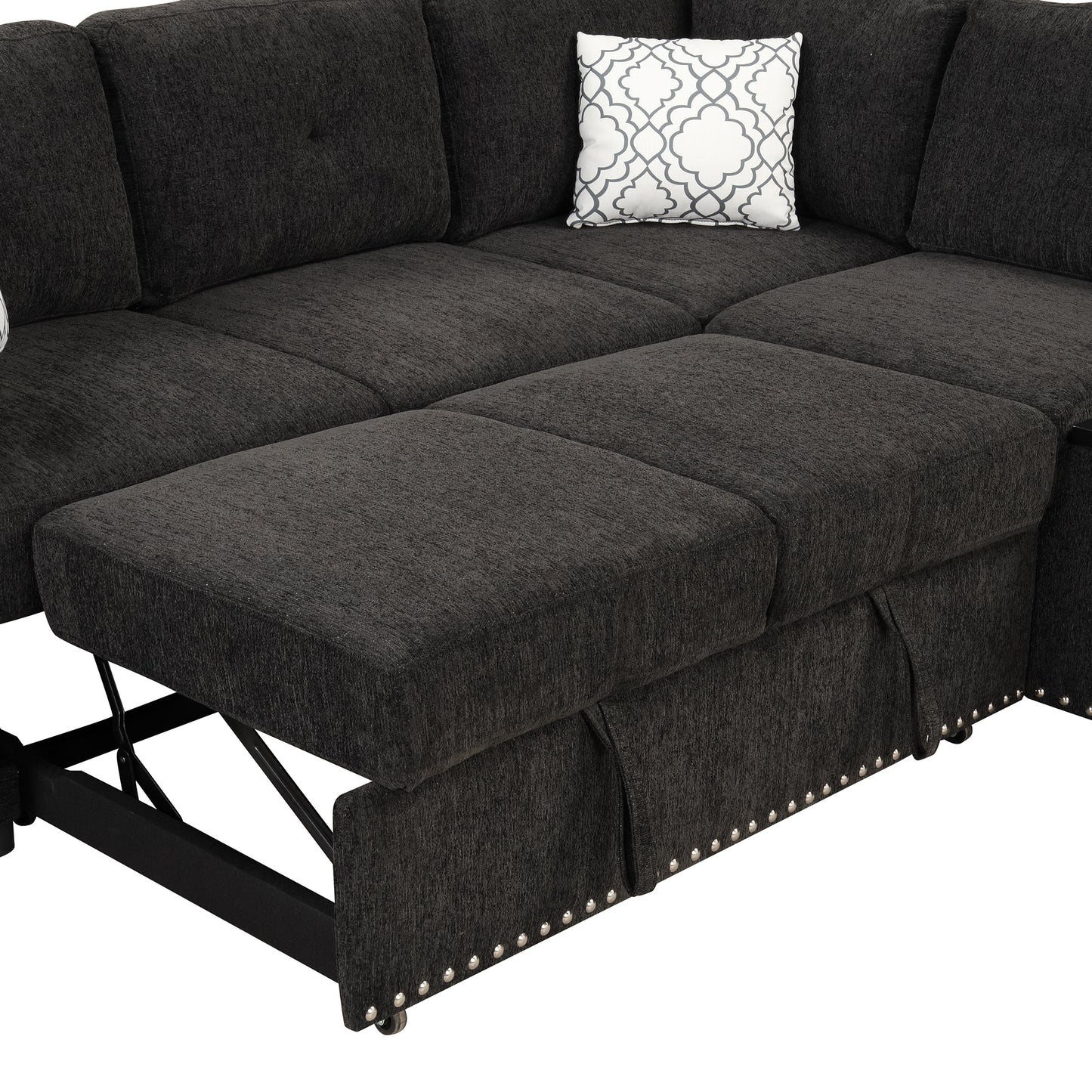 Javier Reversible Sectional Pull-Out Sofa Bed - Black