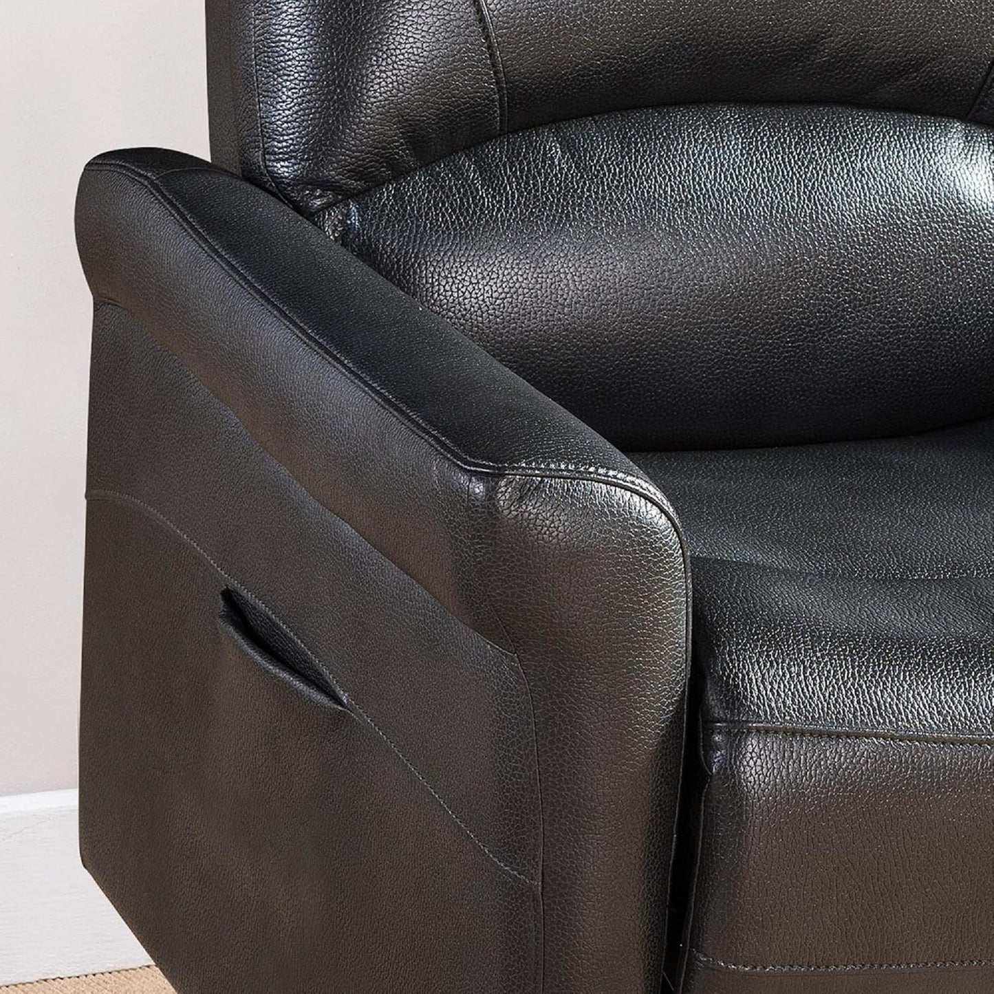 Onyx Faux Leather Upholstered Power Reclining Chair - Charcoal