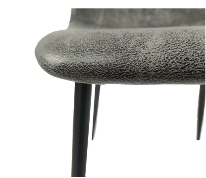 Ona II Suedette Dining Chairs with Black Metal Leg (Set of 2) - Gray