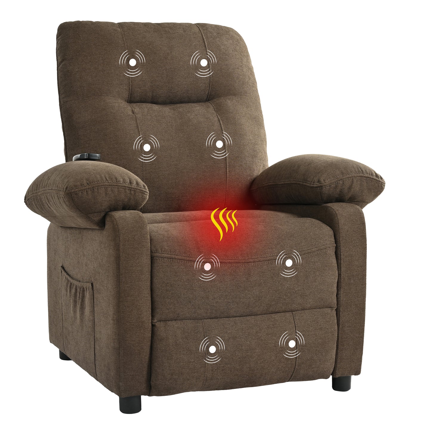 Aston Recliner Chair with Message and Heater - Brown