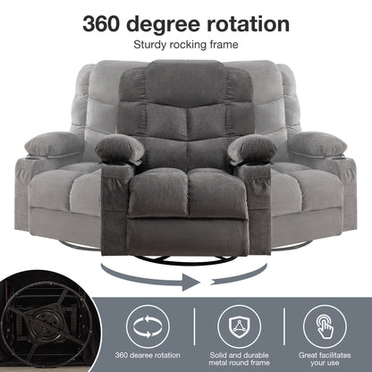 Tulano Oversized Power Recliner with Massage - Gray