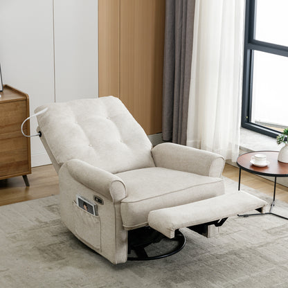 Vo 270 Degree Swivel Recliner Chairs - Cream