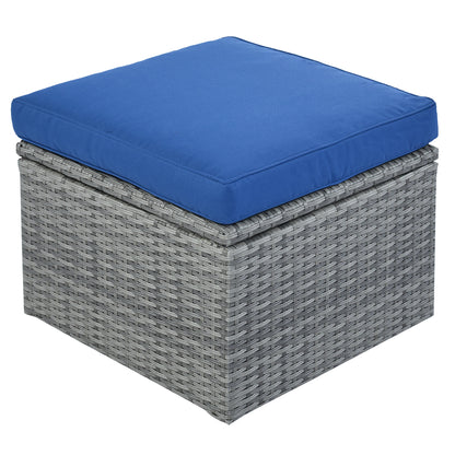 Zella Outdoor Daybed with Retractable Canopy Set - Blue