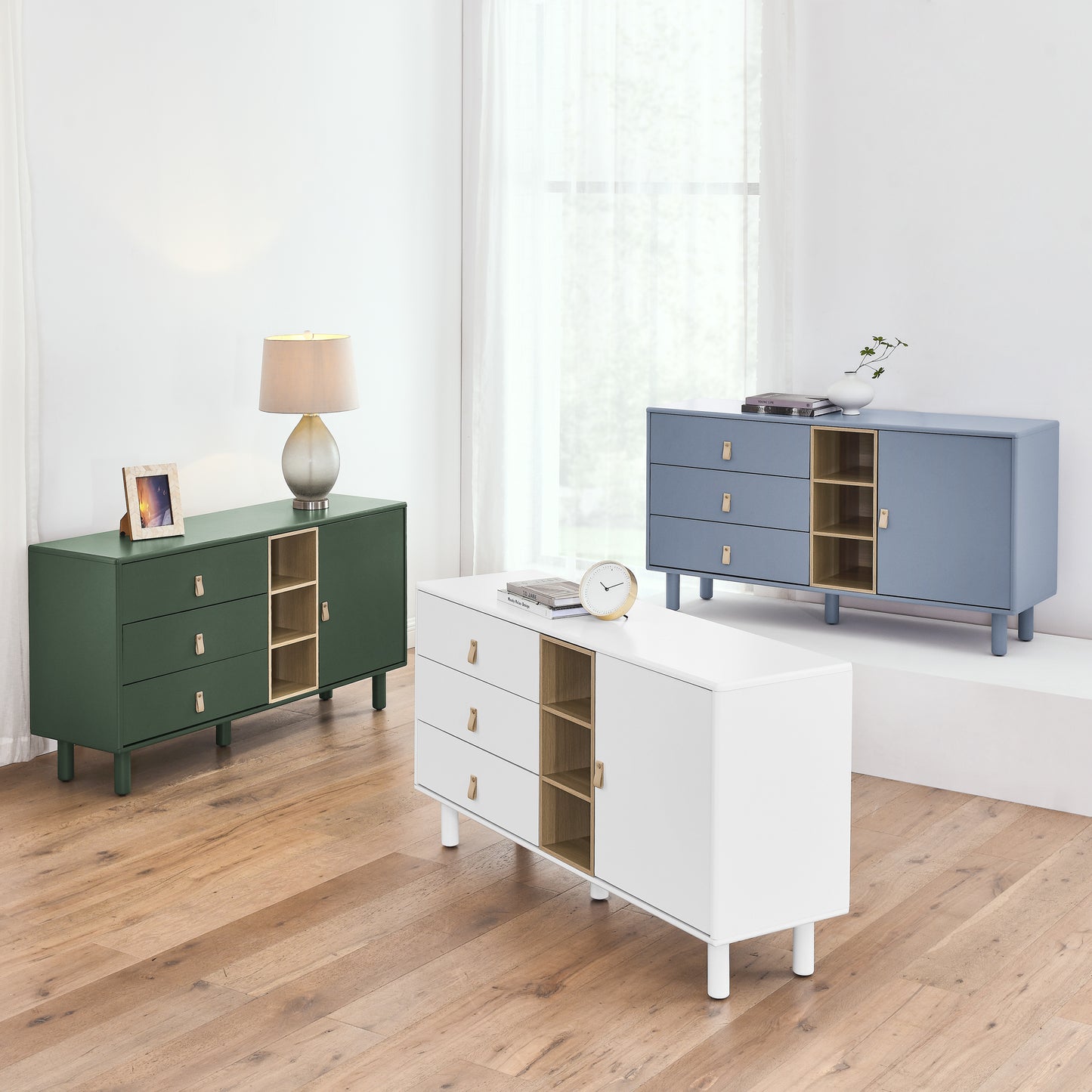 Haru Storage Wooden Cabinet - Blue