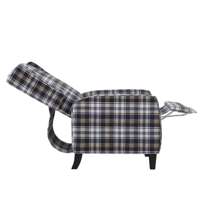 The Savannah Recliner Chair - Gray Plaid