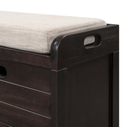 Lucy  Storage Bench with Removable Basket  Removable Cushion - Espresso