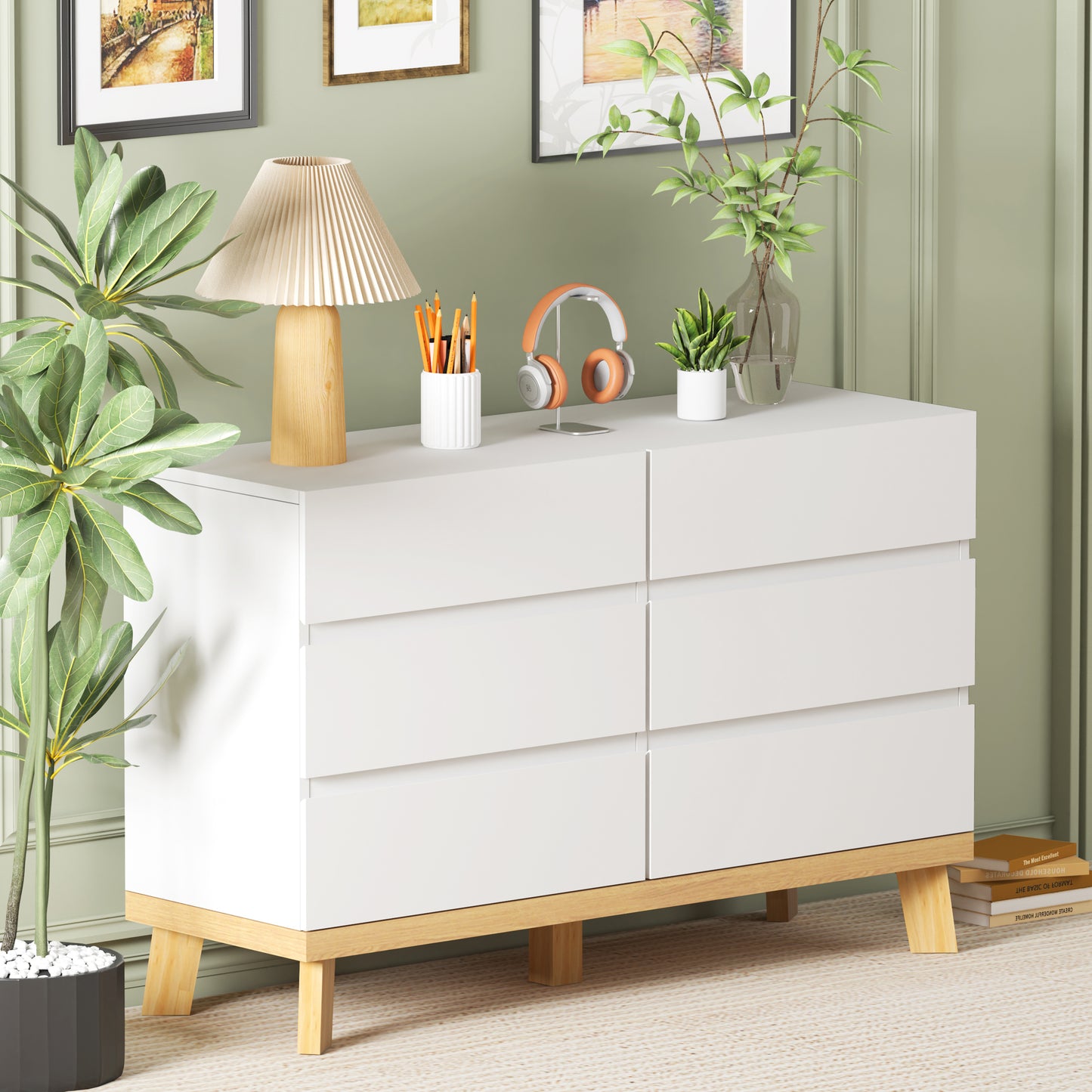 Nao 6-Drawers Storage Cabinet - White