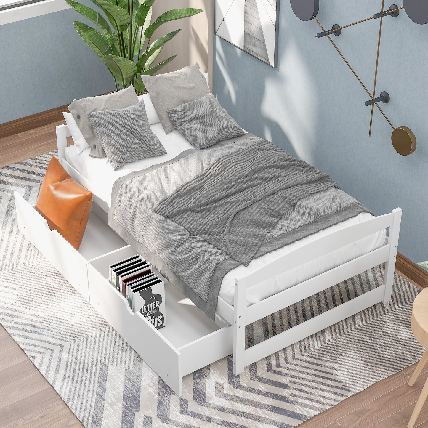 Array Twin Size Daybed with 2 Drawers - White