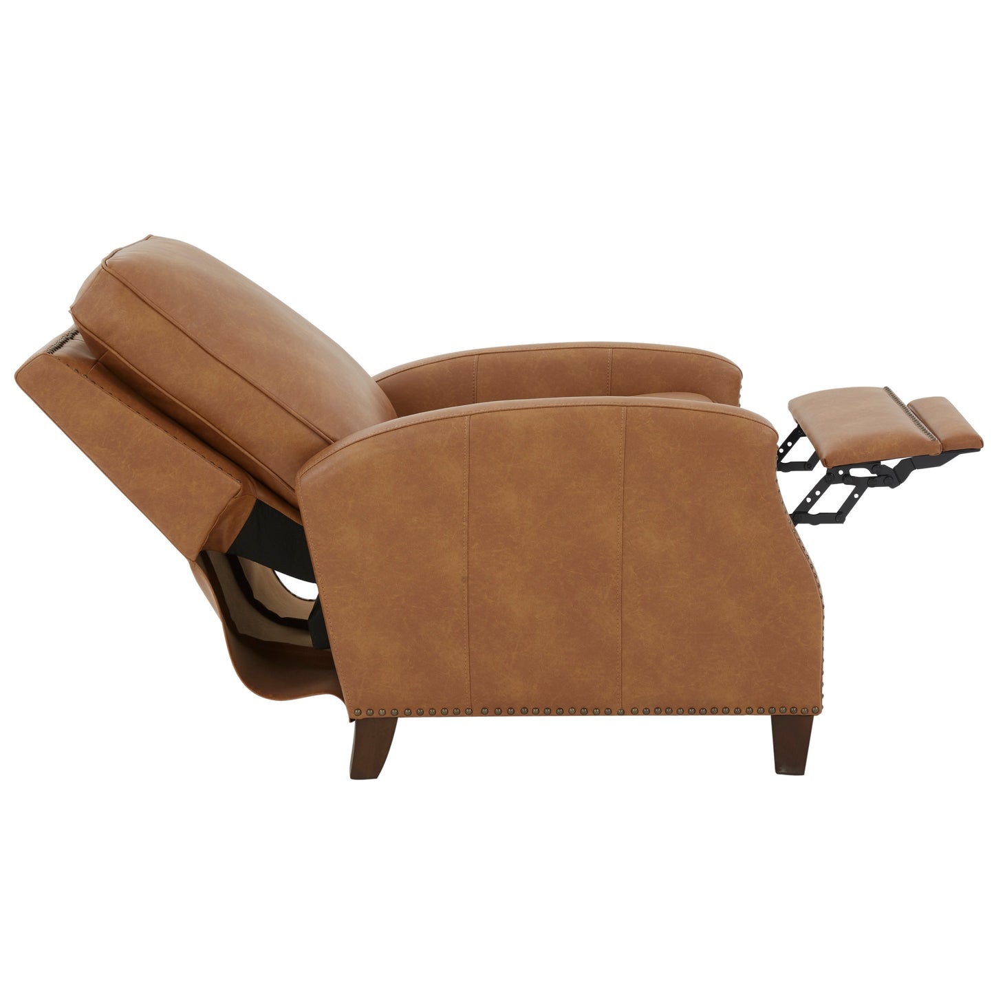 Jack Faux Leather Push Back Recliner - Brown