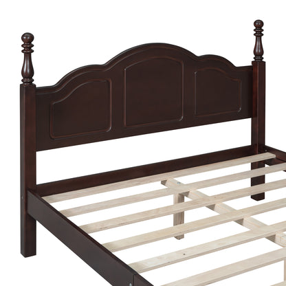 Quarto Full Size Wood Platform Bed Frame - Walnut