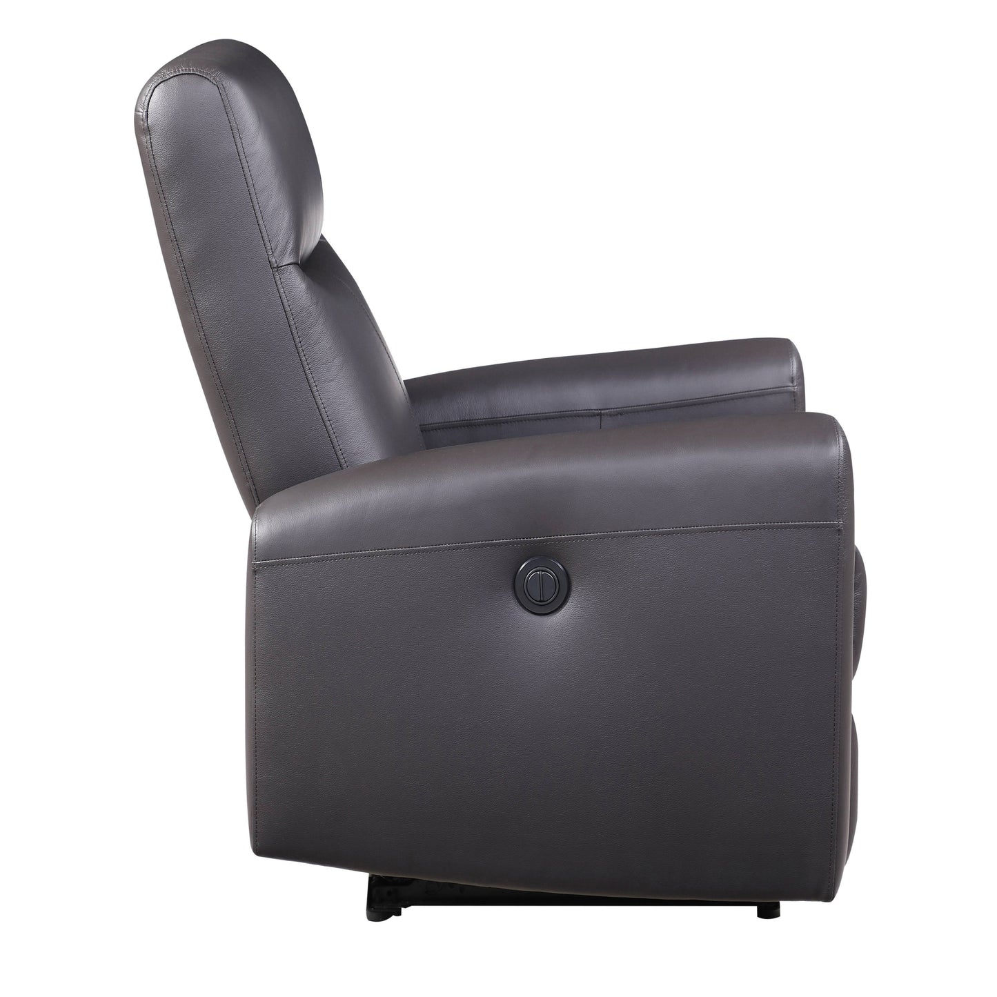 Morgan Power Recliner with Square Armrest - Brown