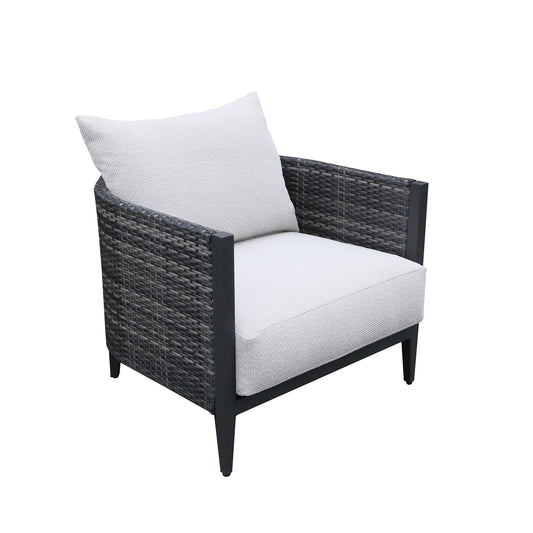 Gabar Outdoor Wicker Sofa Chair with Cushion (Set of 2)