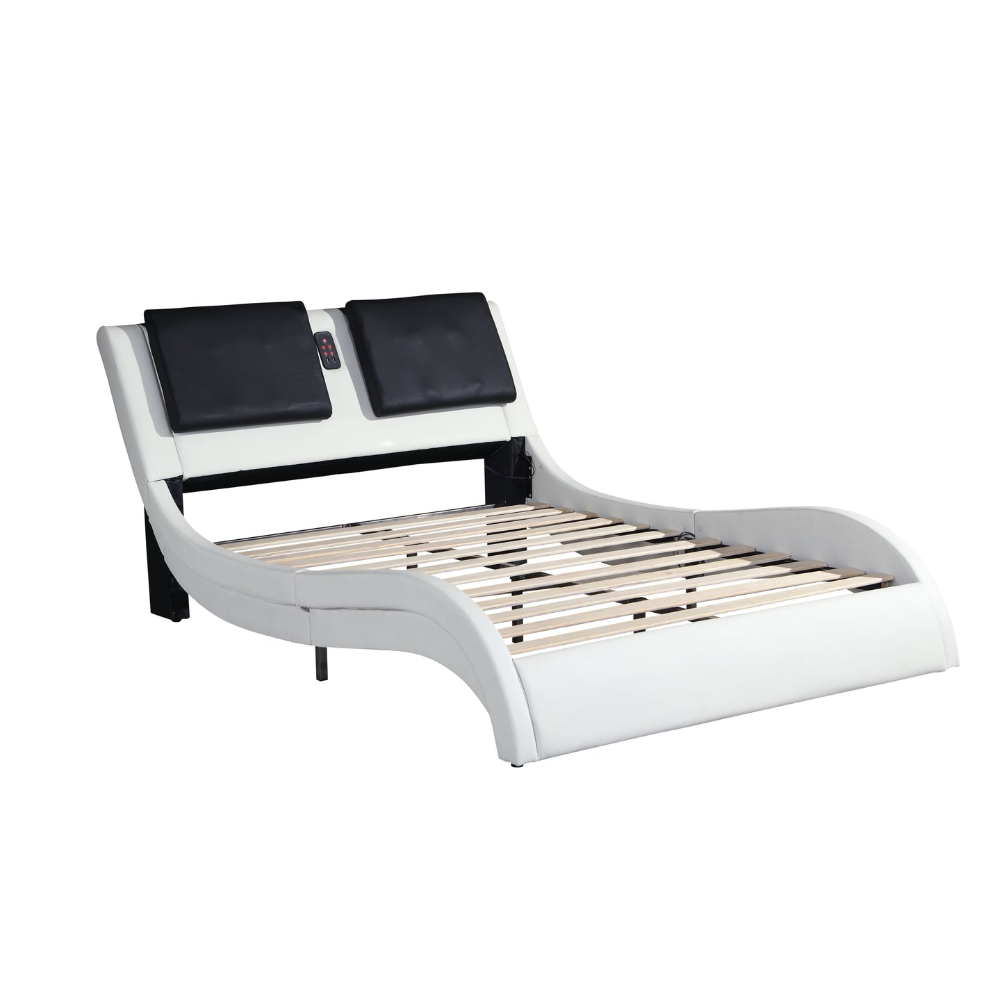 Sonic Control II Queen Size Platform Bed Frame - White