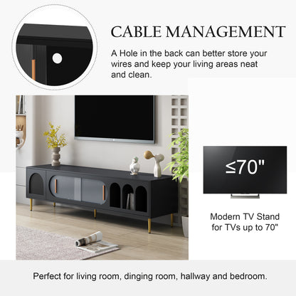 Jona TV Stand Entertainment Center - Black