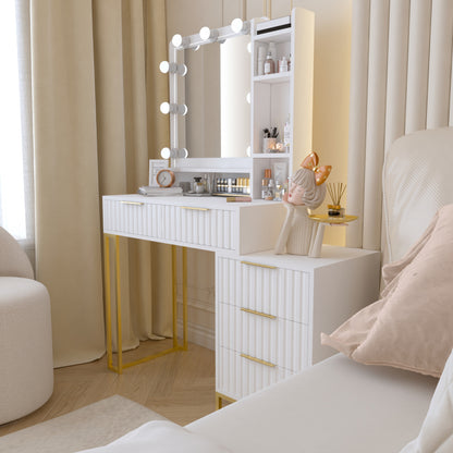 Marwa Makeup Vanity Desk with Mirror and Lights