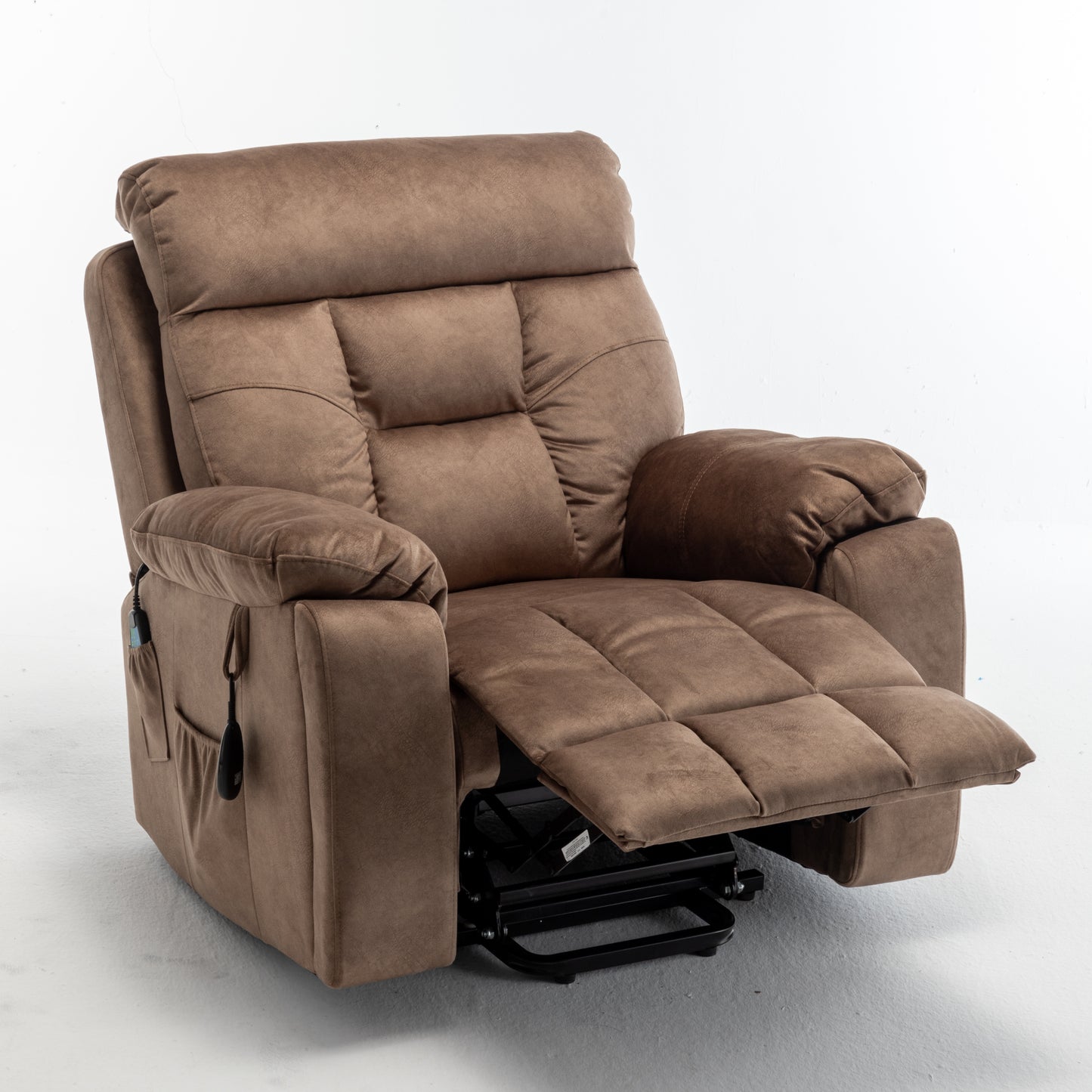 Wilson Power Electric Velvet Reclining Chair - Brown