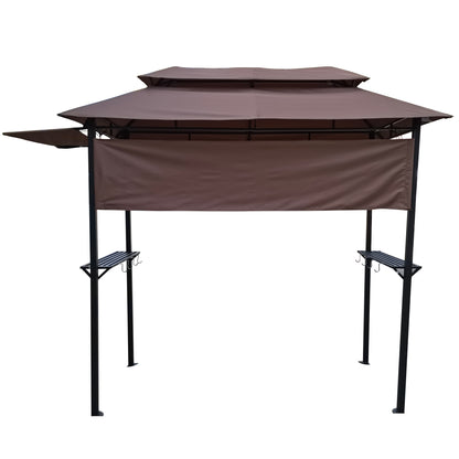 Summer 8x4 ft  Metal Gazebo with Soft Top Canopy - Light Brown