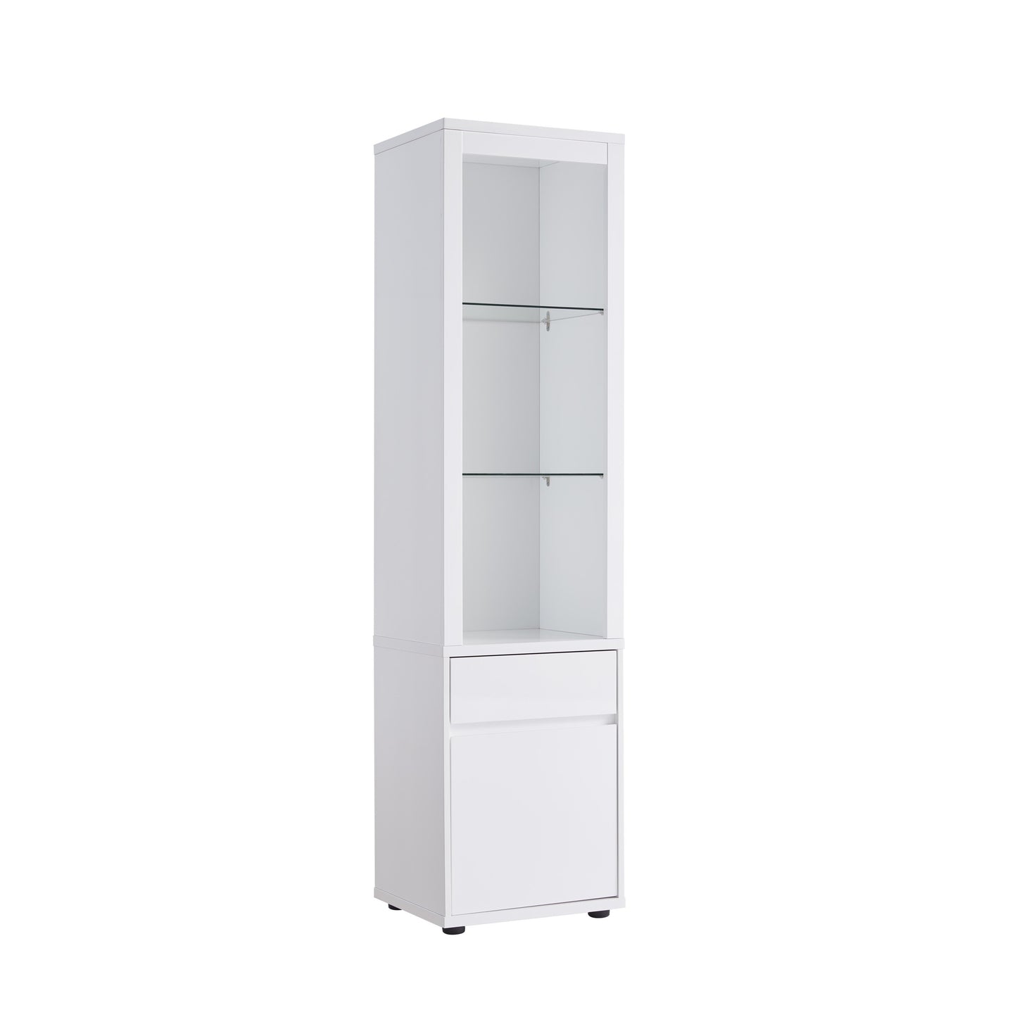 Cooley Display Cabinet with Three Glass Shelves - White