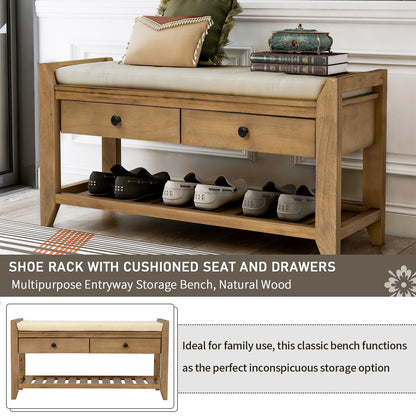 Modular Entryway Storage Bench - Old Pine