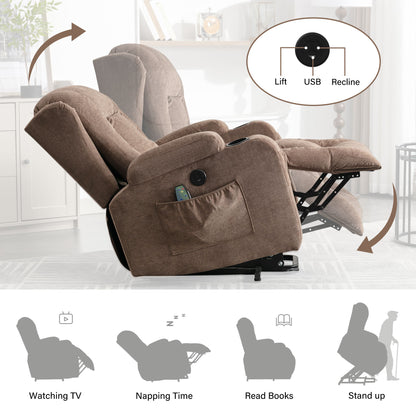 Bonilla Power Lift Recliner Chair - Brown