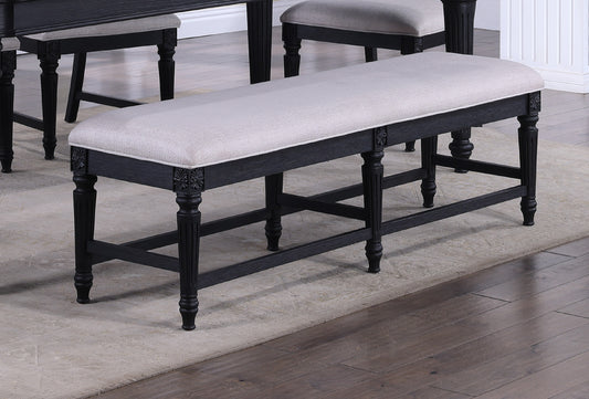 Tapia Fabric Upholstery Solid Wood Bench