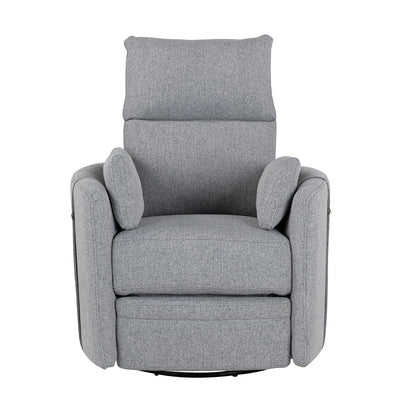 Niki Upholstered Swivel Recliner - Dark Grey