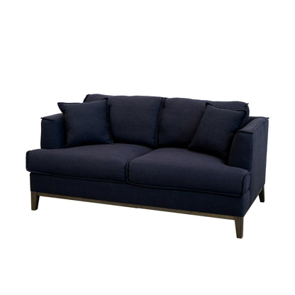 Ashton Grey Down Loveseat - Navy