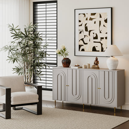 Jana Wooden Cabinet Sideboard - Gray