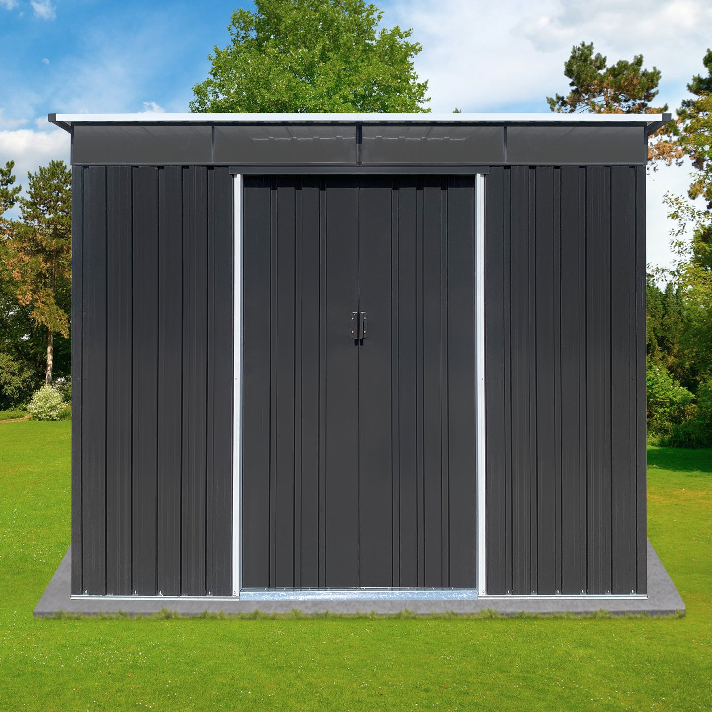 Morton 6 X 8 ft Metal Garden Sheds Outdoor Storage - Black