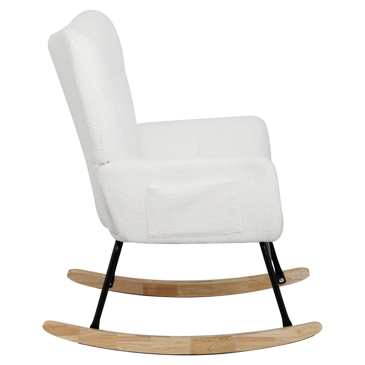 Todd Teddy Fabric Rocking Chair - White