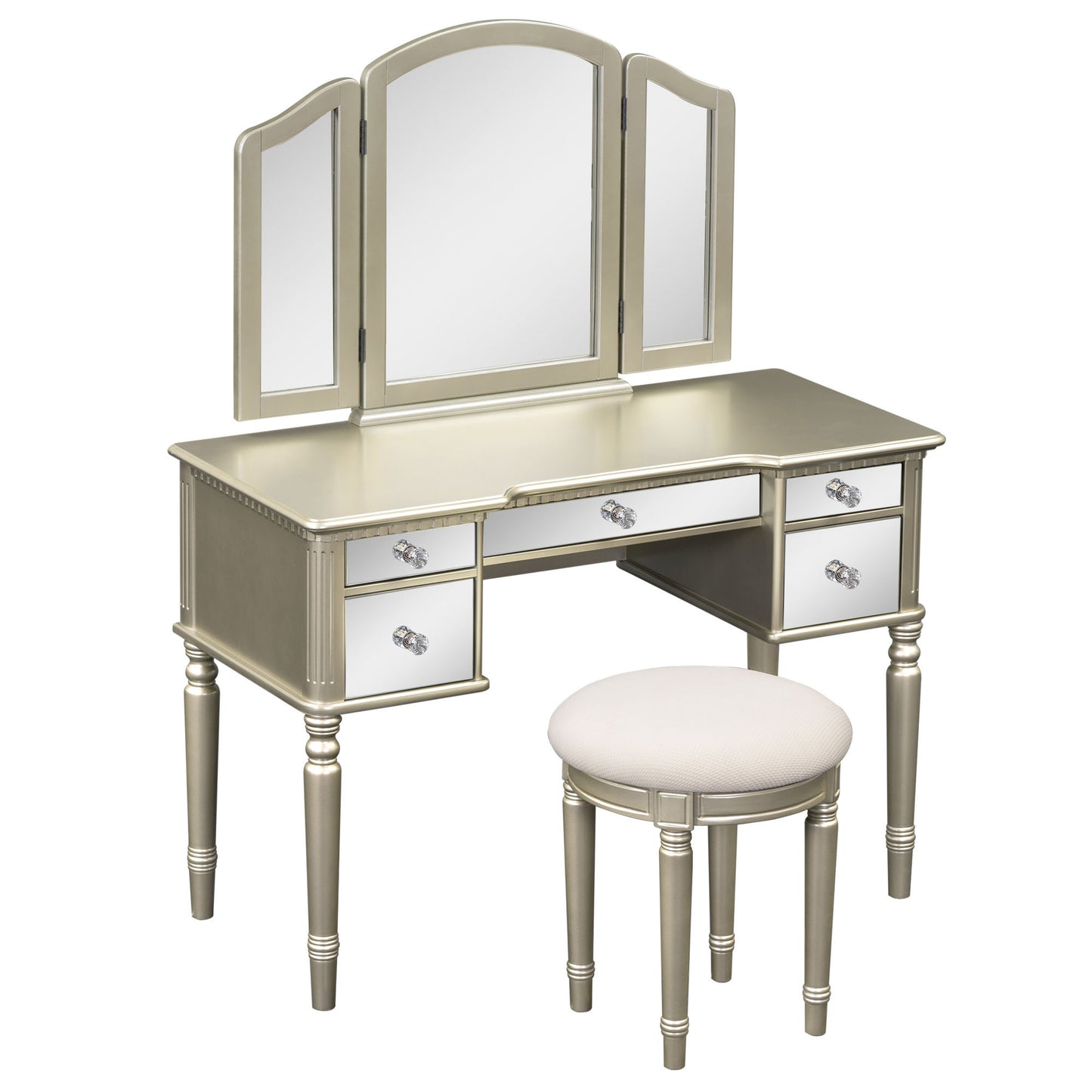 Hannah Makeup Vanity Set for Bedroom - Gold