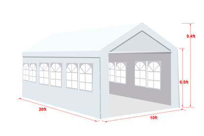 Moser 10'x20'  Party Tent and Carport - White